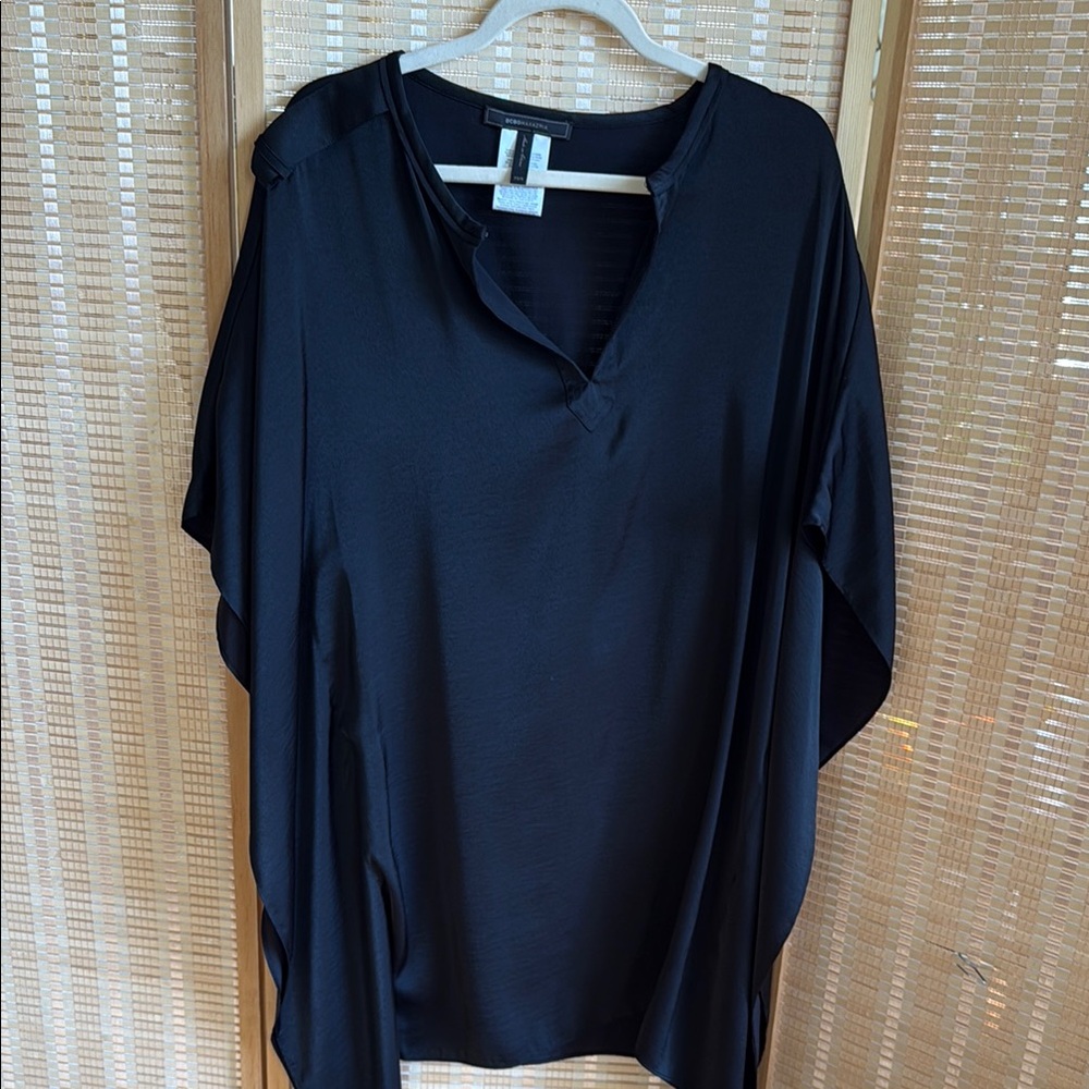 BCBGMaxAzria Blue Short Sleeve Boxy Tunic